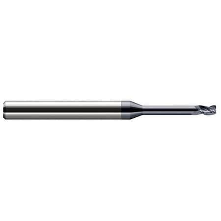 Harvey Tool 3/32 dia. x 0.02 in. Radius x 0.1390 in. x 0.67 in. Reach Carbide Corner Radius End Mill, 3 Flutes 728293-C3